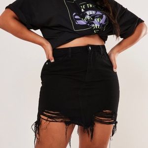 Misguided Plus Super Distressed Mini Skirt